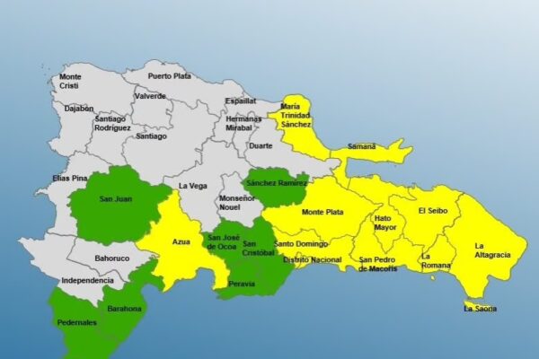 COE coloca 18 provincias en alerta por lluvias asociadas a vaguada y onda tropical